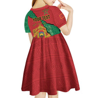 Personalised Morocco Kid Short Sleeve Dress Coat Of Arms With Rose