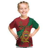 Personalised Morocco Kid T Shirt Coat Of Arms With Rose