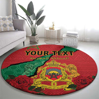 Personalised Morocco Round Carpet Coat Of Arms With Rose