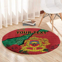 Personalised Morocco Round Carpet Coat Of Arms With Rose