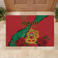 Personalised Morocco Rubber Doormat Coat Of Arms With Rose
