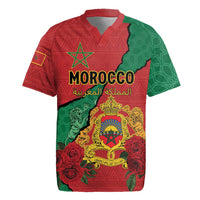 Personalised Morocco Rugby Jersey Coat Of Arms With Rose