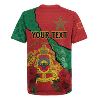 Personalised Morocco Rugby Jersey Coat Of Arms With Rose