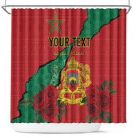 Personalised Morocco Shower Curtain Coat Of Arms With Rose