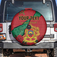 Personalised Morocco Spare Tire Cover Coat Of Arms With Rose