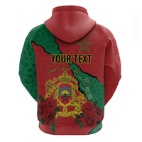 Personalised Morocco Zip Hoodie Coat Of Arms With Rose