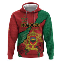 Personalised Morocco Zip Hoodie Coat Of Arms With Rose