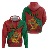 Personalised Morocco Zip Hoodie Coat Of Arms With Rose