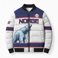 Custom Norway Ice Hockey 2026 Bomber Puffer Jacket Come On Polar Bears