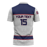 Custom Norway Ice Hockey 2026 Zipper Polo Shirt Come On Polar Bears