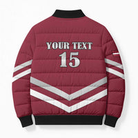 Custom Latvia Ice Hockey 2026 Bomber Puffer Jacket Never Backs Down