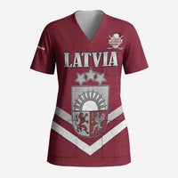 Custom Latvia Ice Hockey 2026 Scrub Top Never Backs Down