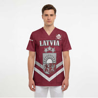 Custom Latvia Ice Hockey 2026 Scrub Top Never Backs Down