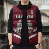 Custom Latvia Ice Hockey 2026 Sleeveless Puffer Jacket Never Backs Down