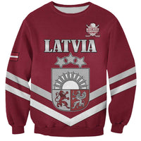 Custom Latvia Ice Hockey 2026 Sweatshirt Never Backs Down