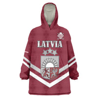 Custom Latvia Ice Hockey 2026 Wearable Blanket Hoodie Never Backs Down