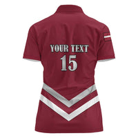 Custom Latvia Ice Hockey 2026 Women Polo Shirt Never Backs Down