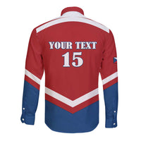 Custom Czech Ice Hockey 2026 Long Sleeve Button Shirt Go Champions