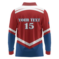 Custom Czech Ice Hockey 2026 Long Sleeve Polo Shirt Go Champions