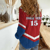 Custom Czech Ice Hockey 2026 Women Casual Shirt Go Champions