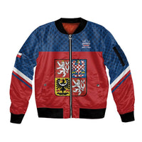 Custom Czech Ice Hockey 2026 Sleeve Zip Bomber Jacket Never Backs Down