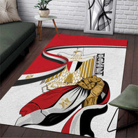 Egypt Revolution Day Area Rug Coat Of Arms With Flag
