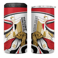 Personalized Egypt Revolution Day 4 in 1 Can Cooler Tumbler Coat Of Arms With Flag