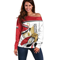 Personalized Egypt Revolution Day Off Shoulder Sweater Coat Of Arms With Flag