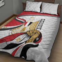 Egypt Revolution Day Quilt Bed Set Coat Of Arms With Flag