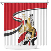 Egypt Revolution Day Shower Curtain Coat Of Arms With Flag
