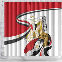 Egypt Revolution Day Shower Curtain Coat Of Arms With Flag
