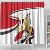Egypt Revolution Day Shower Curtain Coat Of Arms With Flag