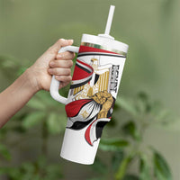 Personalized Egypt Revolution Day Tumbler With Handle Coat Of Arms With Flag