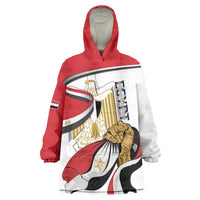 Personalized Egypt Revolution Day Wearable Blanket Hoodie Coat Of Arms With Flag