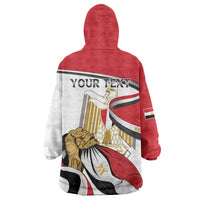 Personalized Egypt Revolution Day Wearable Blanket Hoodie Coat Of Arms With Flag