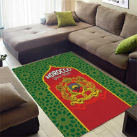 Personalized Morocco Throne Day Area Rug King Lion Coat Of Arms