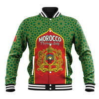 Personalized Morocco Throne Day Baseball Jacket King Lion Coat Of Arms