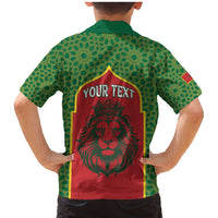 Personalized Morocco Throne Day Family Matching Mermaid Dress and Hawaiian Shirt King Lion Coat Of Arms
