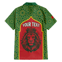 Personalized Morocco Throne Day Family Matching Off Shoulder Maxi Dress and Hawaiian Shirt King Lion Coat Of Arms