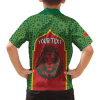 Personalized Morocco Throne Day Family Matching Summer Maxi Dress and Hawaiian Shirt King Lion Coat Of Arms