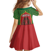 Personalized Morocco Throne Day Family Matching Summer Maxi Dress and Hawaiian Shirt King Lion Coat Of Arms