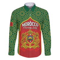 Personalized Morocco Throne Day Family Matching Summer Maxi Dress and Hawaiian Shirt King Lion Coat Of Arms