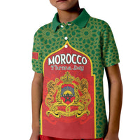 Personalized Morocco Throne Day Kid Polo Shirt King Lion Coat Of Arms