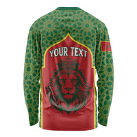 Personalized Morocco Throne Day Long Sleeve Shirt King Lion Coat Of Arms