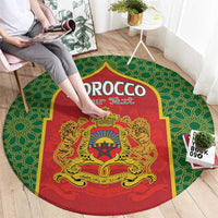 Personalized Morocco Throne Day Round Carpet King Lion Coat Of Arms
