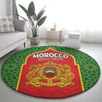 Personalized Morocco Throne Day Round Carpet King Lion Coat Of Arms