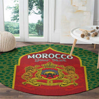 Personalized Morocco Throne Day Round Carpet King Lion Coat Of Arms