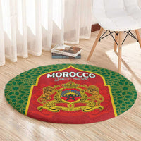 Personalized Morocco Throne Day Round Carpet King Lion Coat Of Arms
