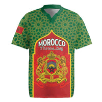 Personalized Morocco Throne Day Rugby Jersey King Lion Coat Of Arms
