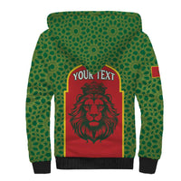 Personalized Morocco Throne Day Sherpa Hoodie King Lion Coat Of Arms